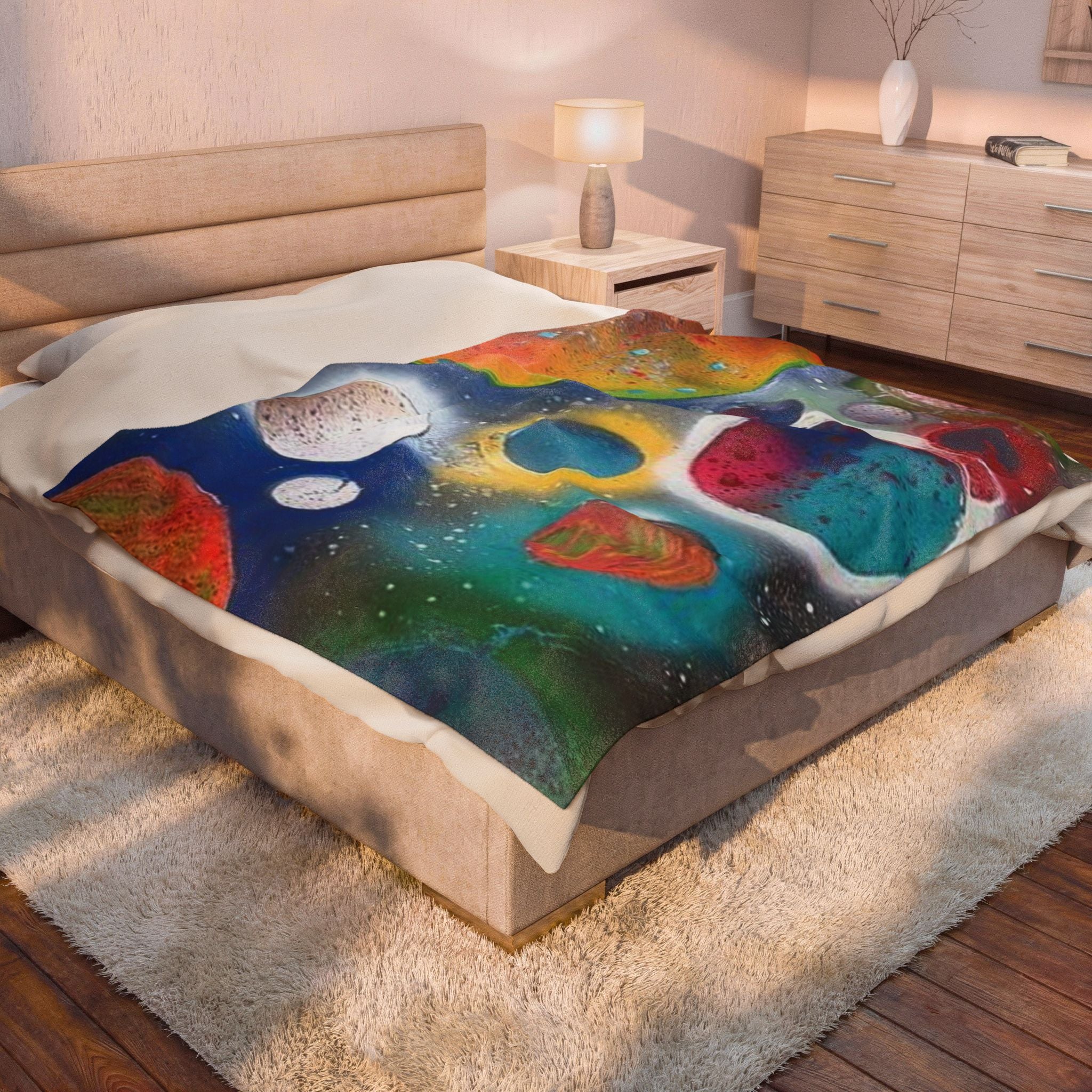 Galaxy Planets Plush Blanket