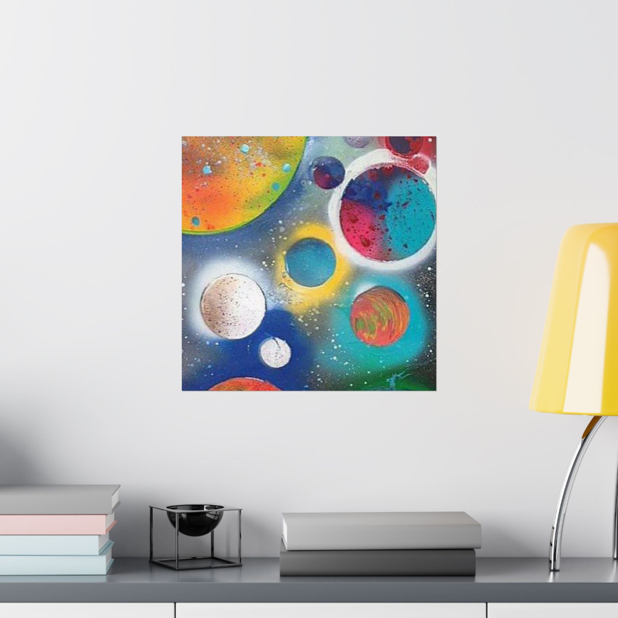 Galaxy Planets Print Matte Vertical Poster