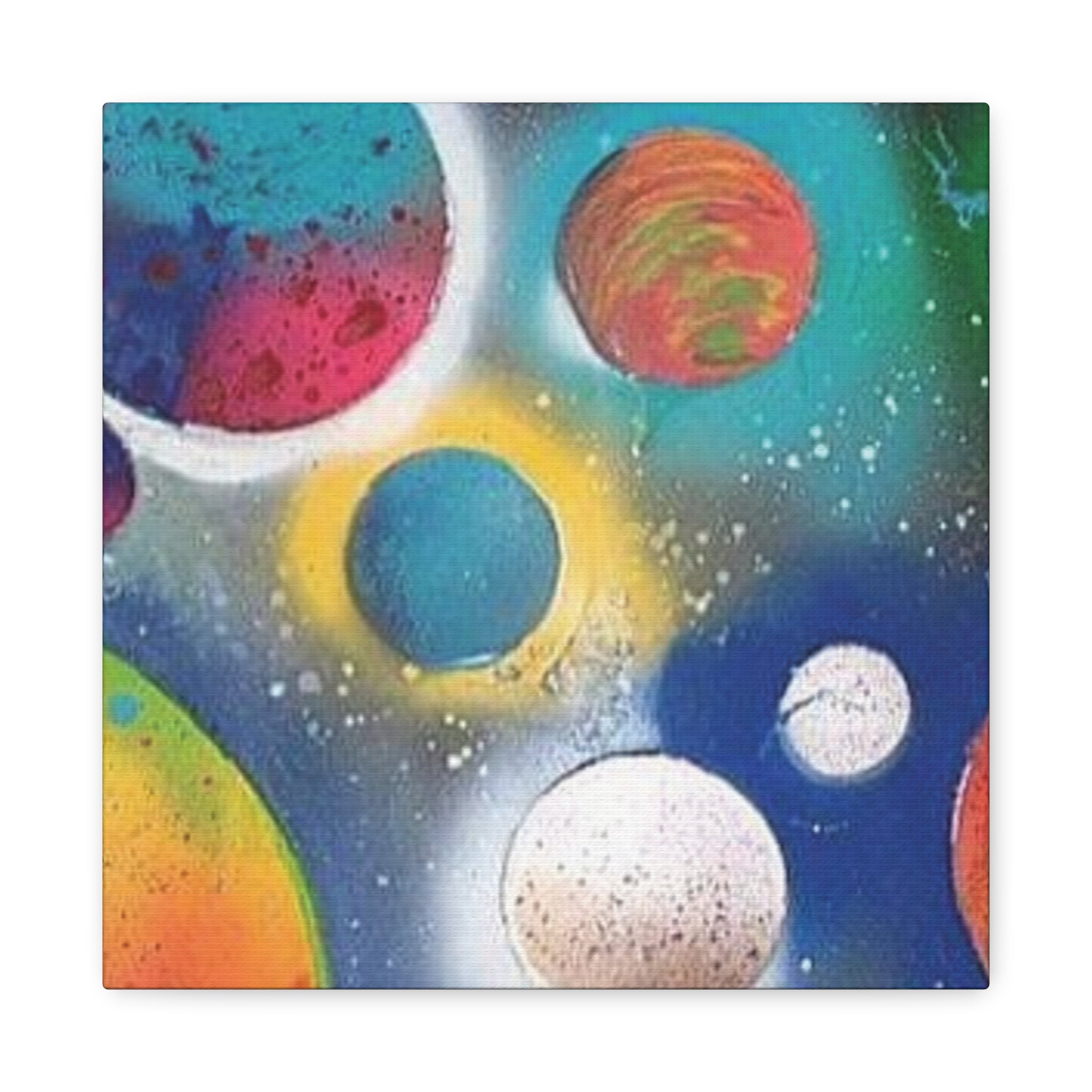Galaxy Planets Art Print Matte Canvas
