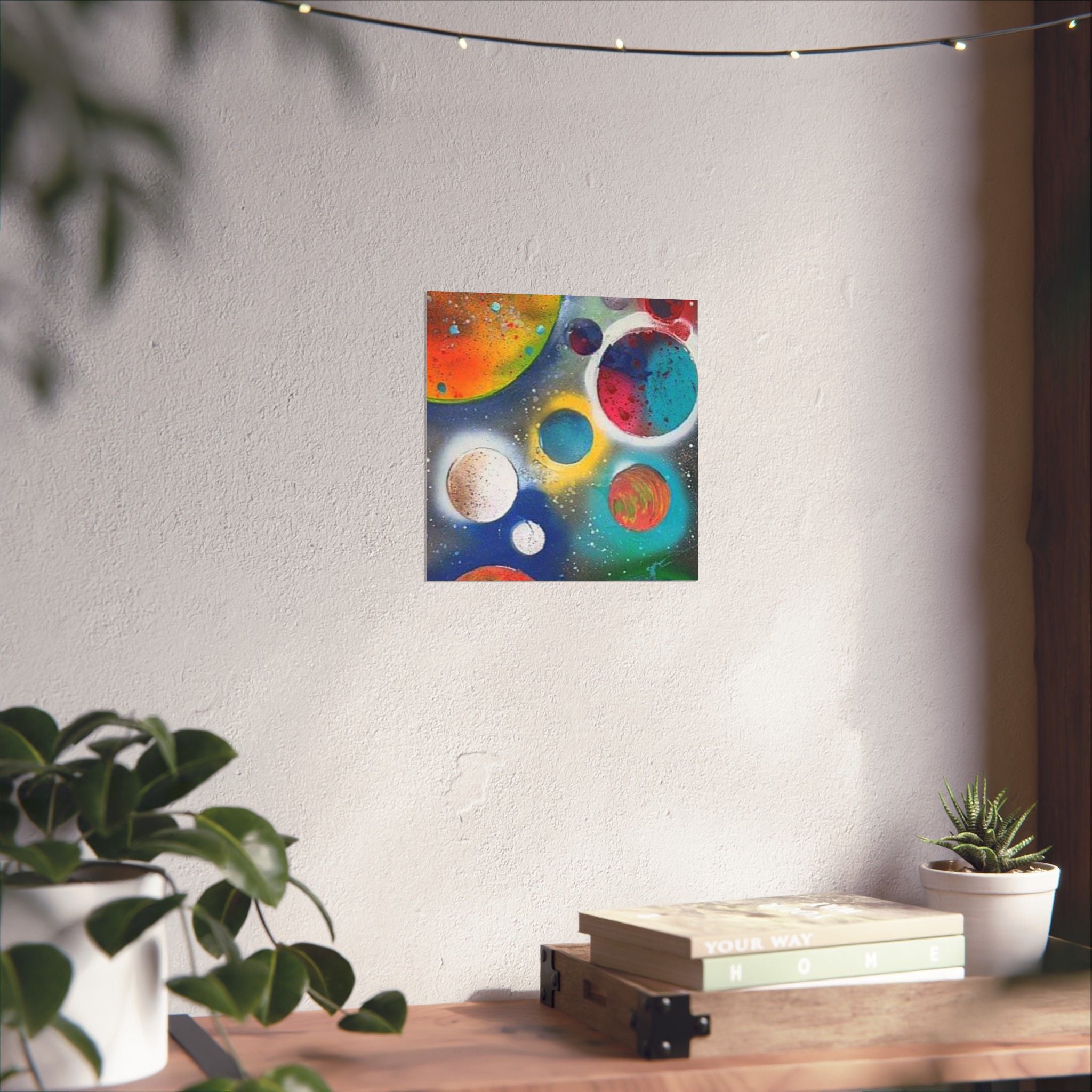 Galaxy Planets Print Matte Vertical Poster