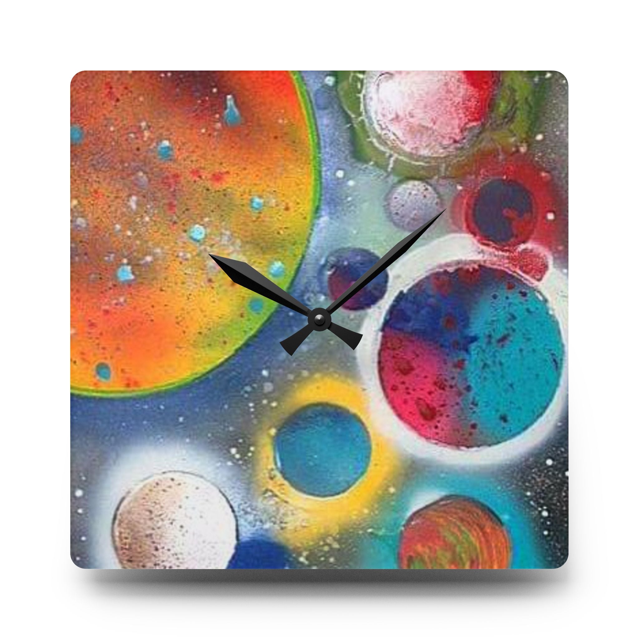 Galaxy Planets Acrylic Wall Clock