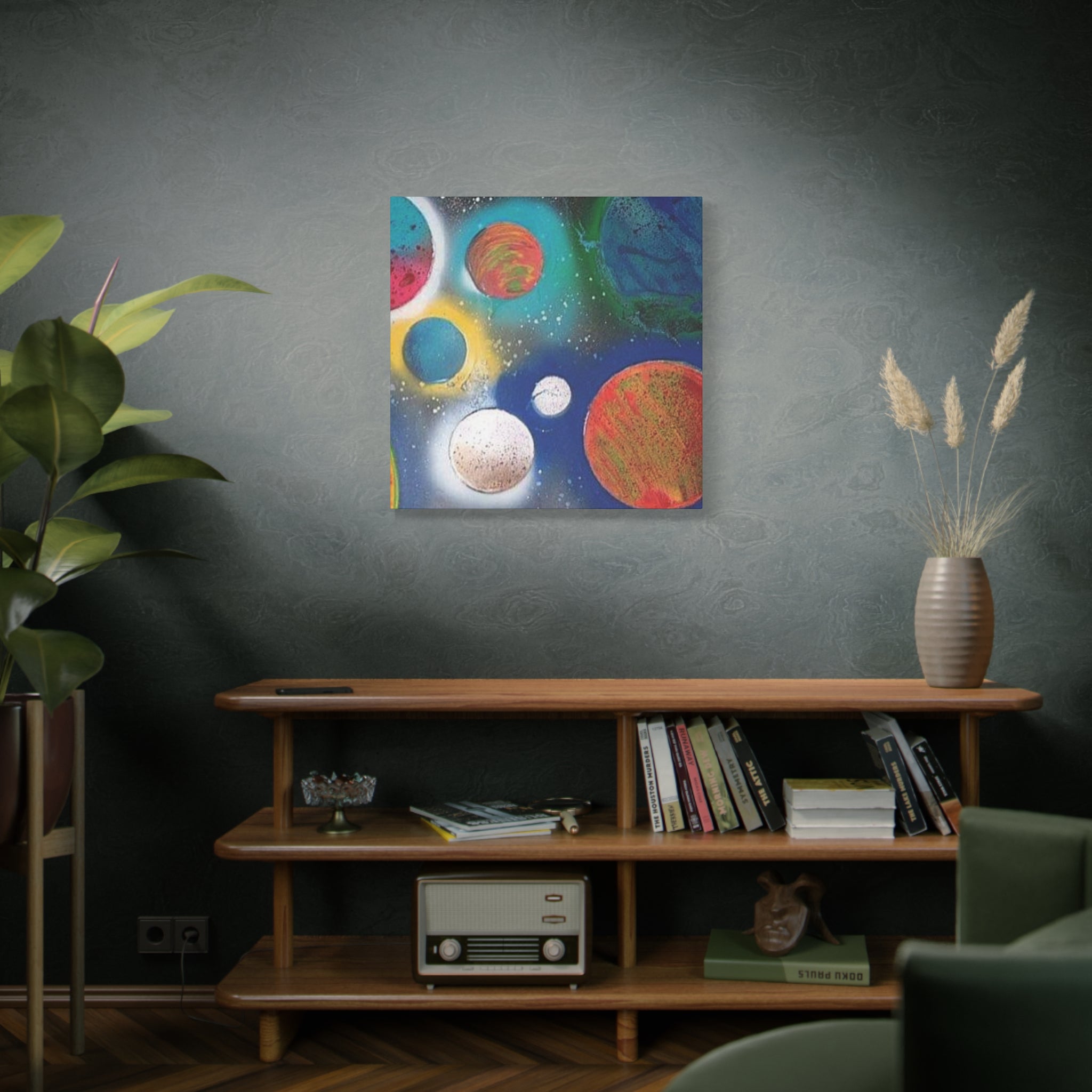 Galaxy Planets Art Print Matte Canvas