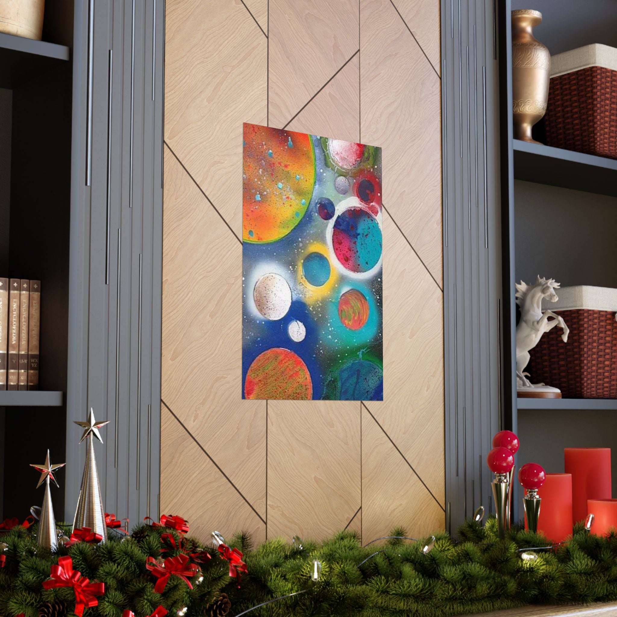 Galaxy Planets Print Matte Vertical Poster