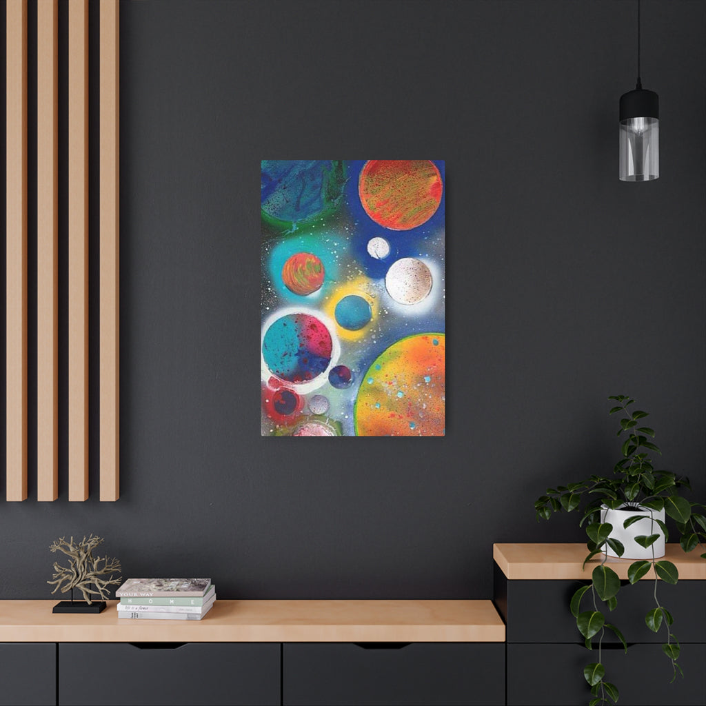 Galaxy Planets Metal Art Sign