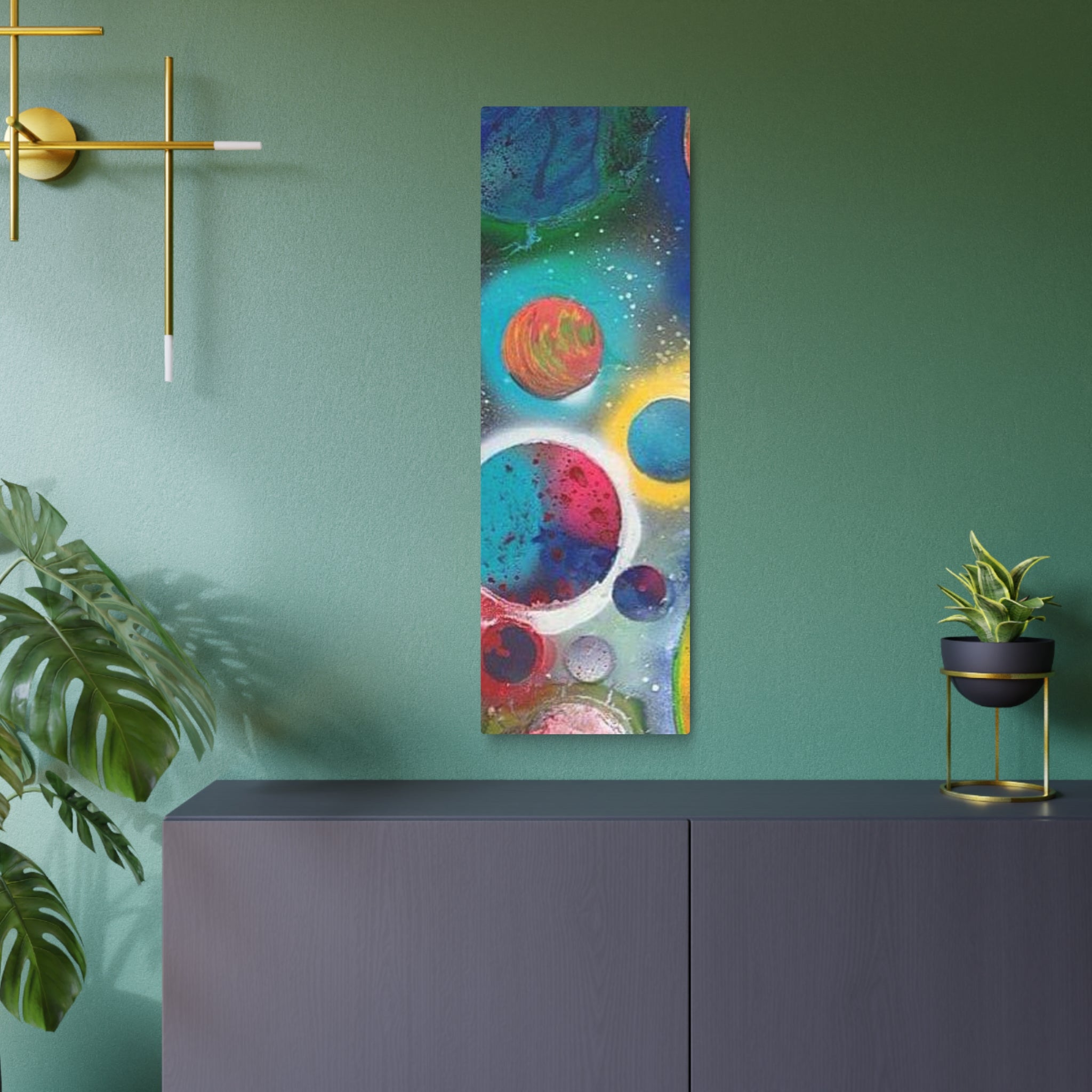 Galaxy Planets Metal Art Sign