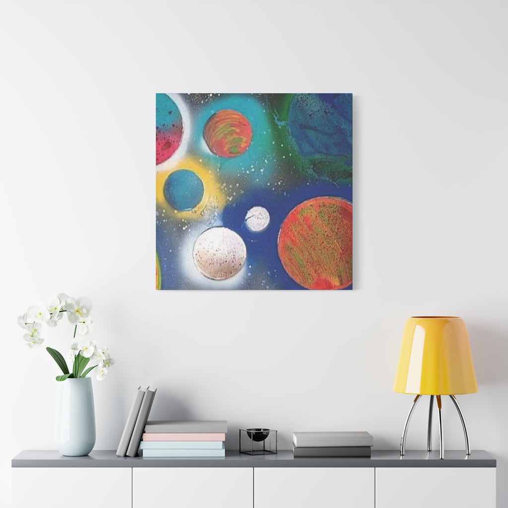 Galaxy Planets Art Print Matte Canvas