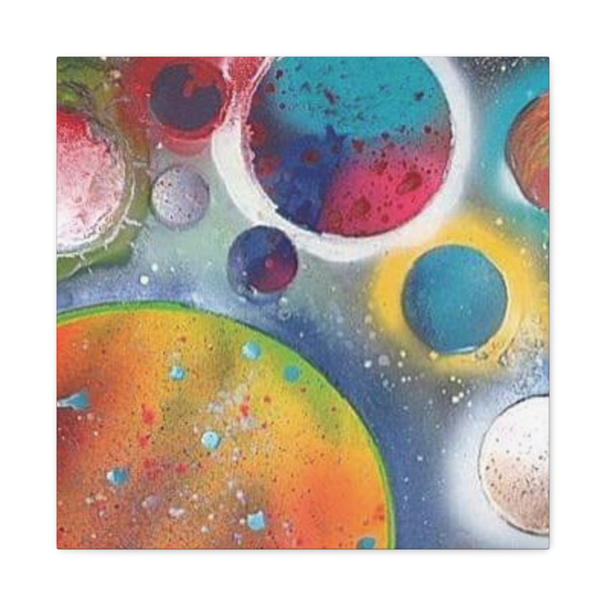 Galaxy Planets Art Print Matte Canvas