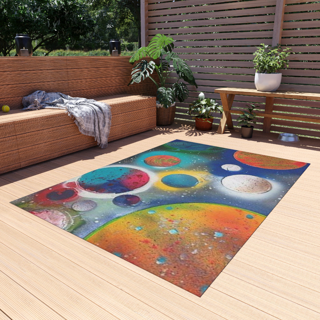 Galaxy Planets Outdoor Rug