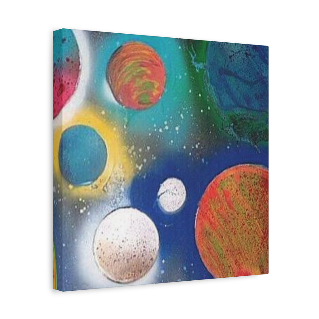 Galaxy Planets Art Print Matte Canvas