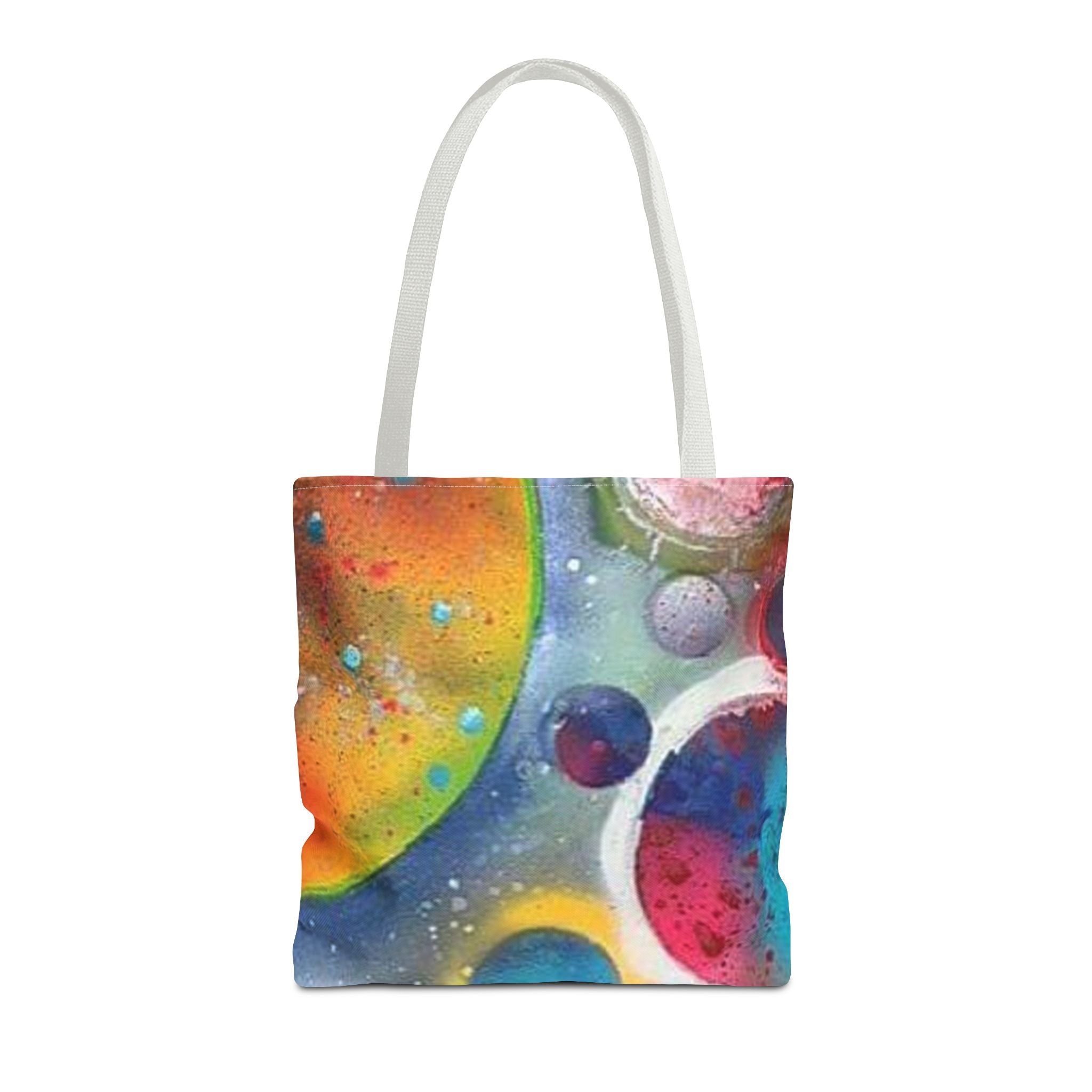Cosmic Planets Tote Bag — Colorful Space Galaxy All-Over Print
