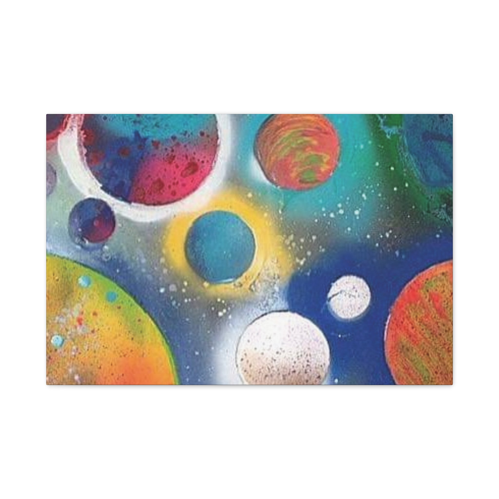 Galaxy Planets Art Print Matte Canvas
