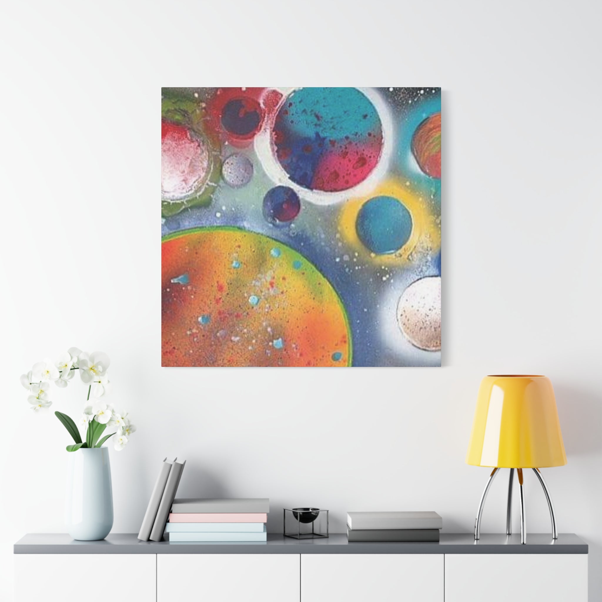 Galaxy Planets Art Print Matte Canvas
