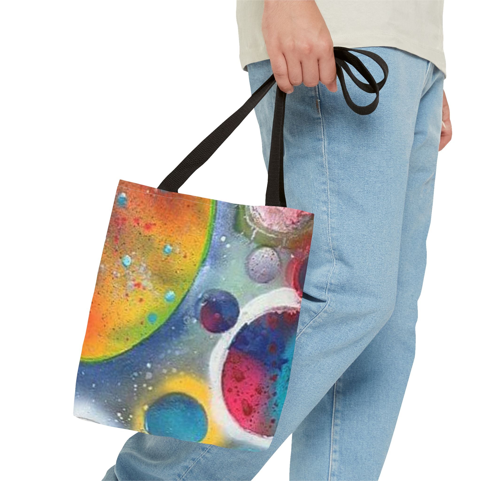 Cosmic Planets Tote Bag — Colorful Space Galaxy All-Over Print
