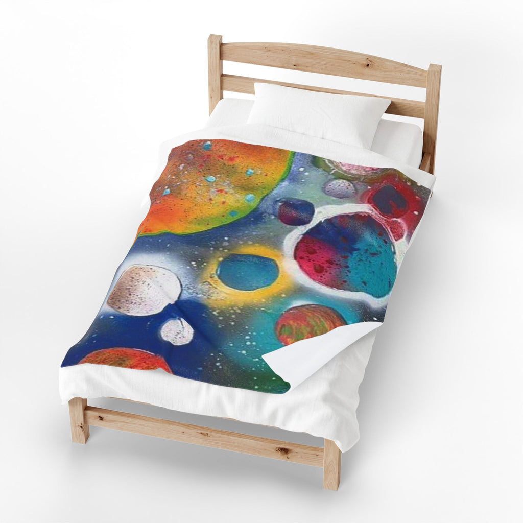 Galaxy Planets Plush Blanket