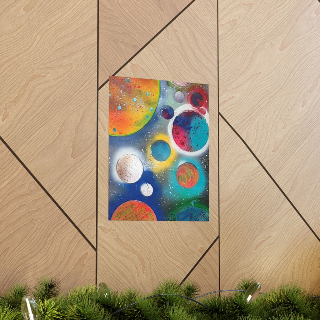 Galaxy Planets Print Matte Vertical Poster