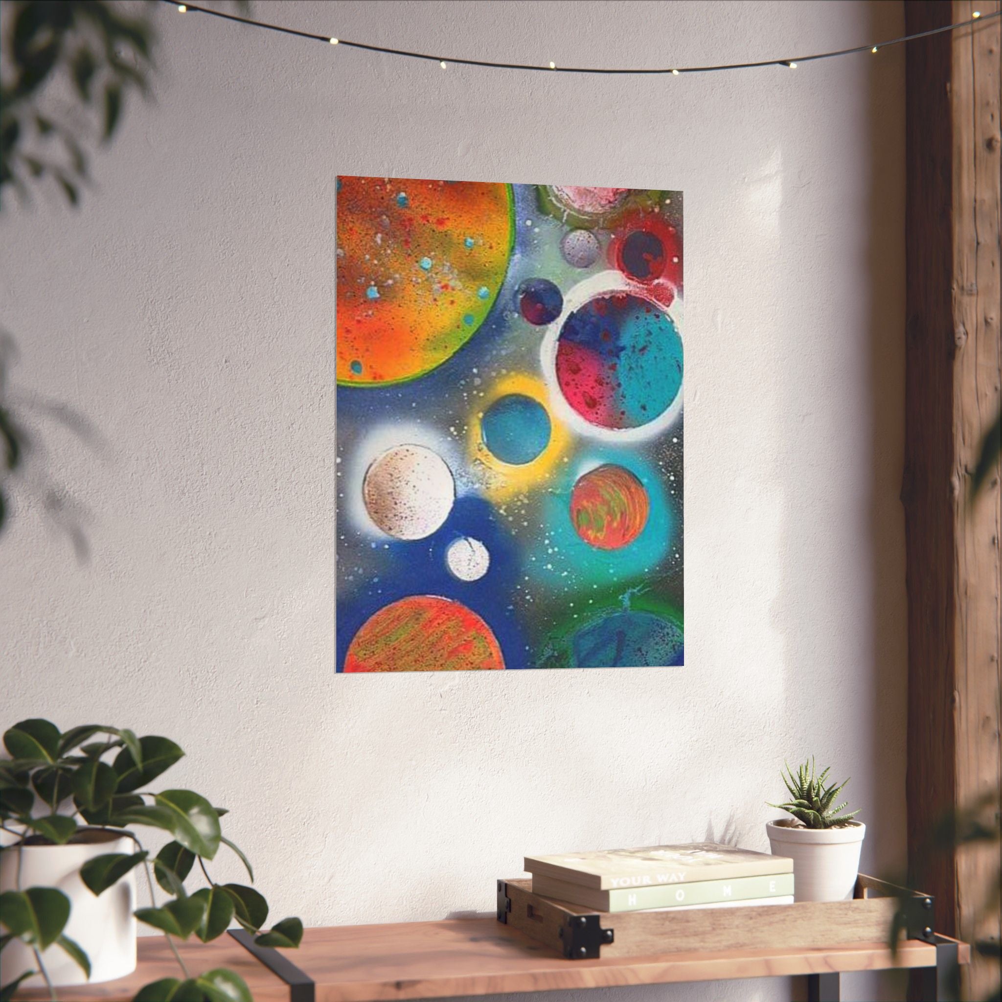 Galaxy Planets Print Matte Vertical Poster