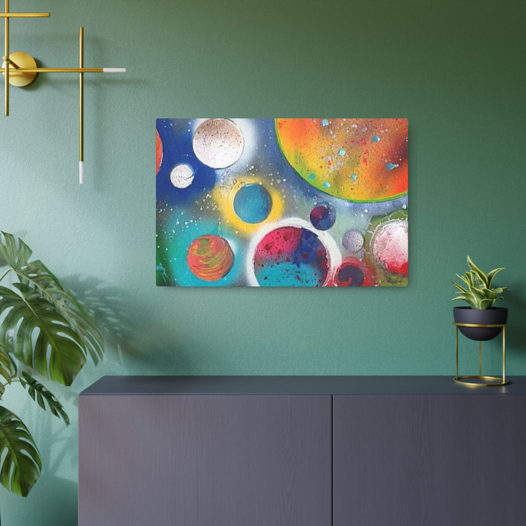 Galaxy Planets Metal Art Sign