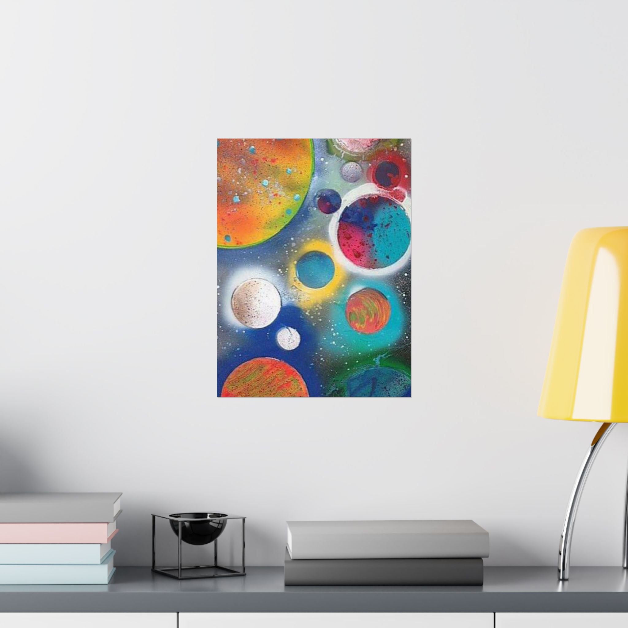Galaxy Planets Print Matte Vertical Poster