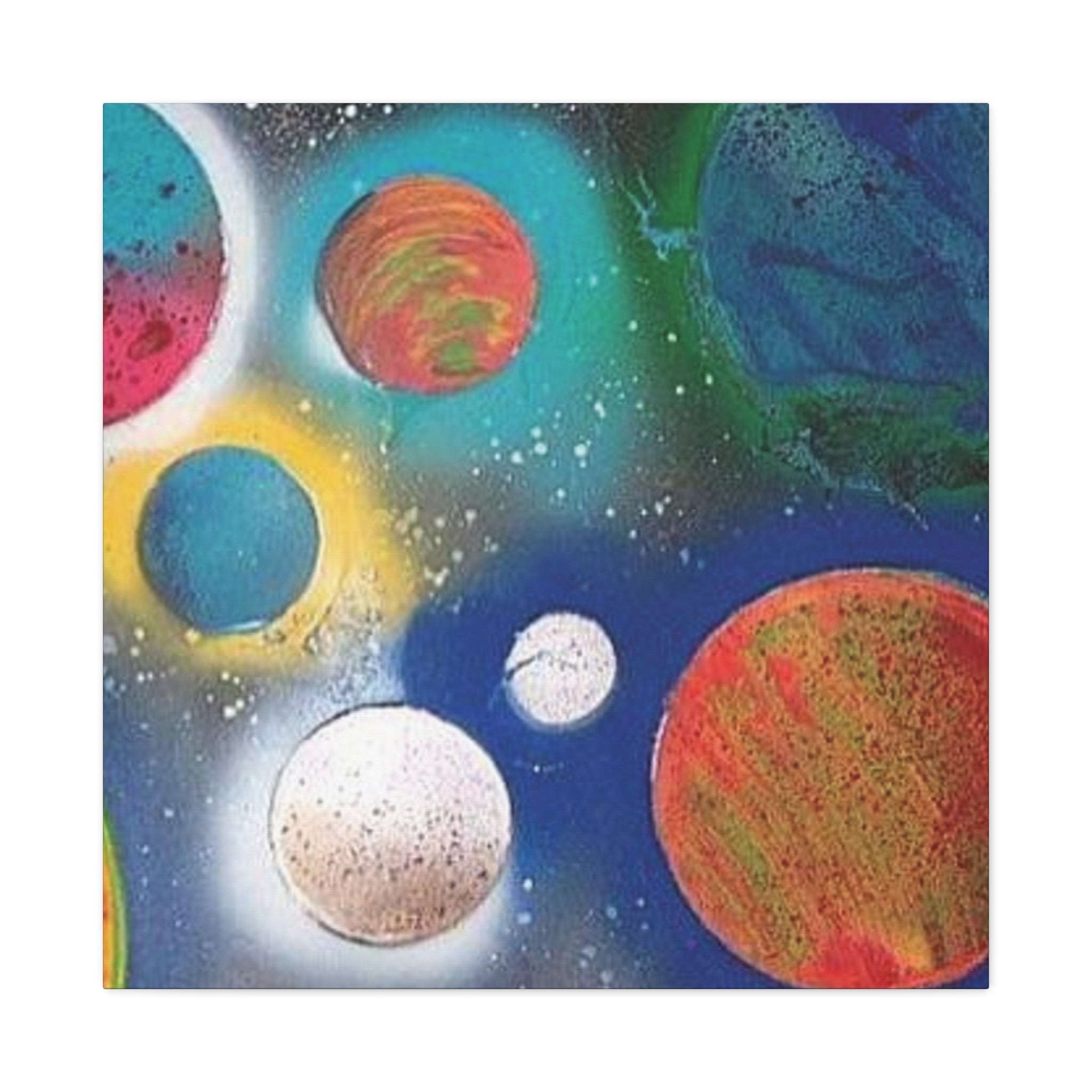 Galaxy Planets Art Print Matte Canvas