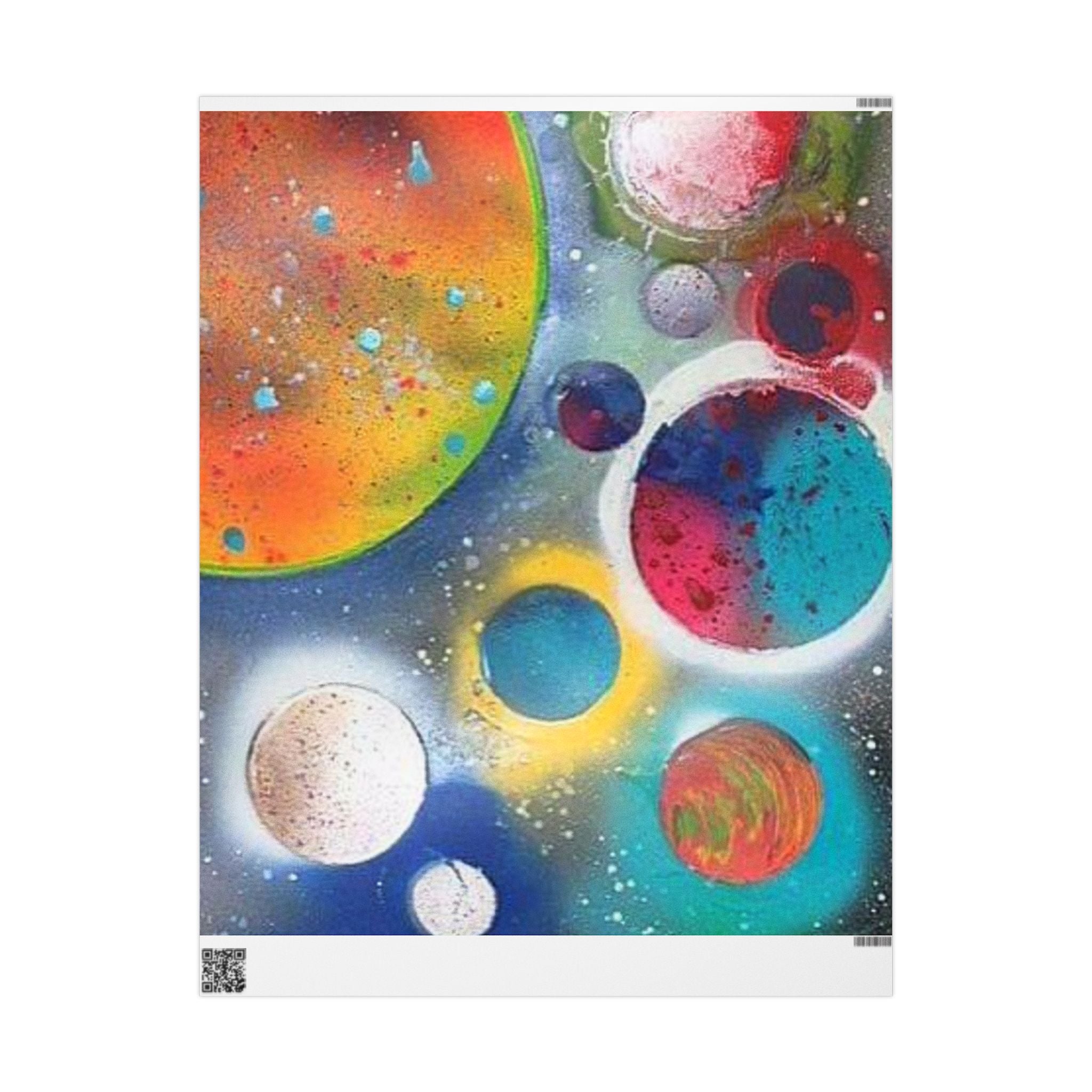Galaxy Planets Print Wrapping Paper