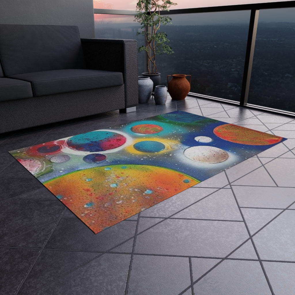 Galaxy Planets Outdoor Rug