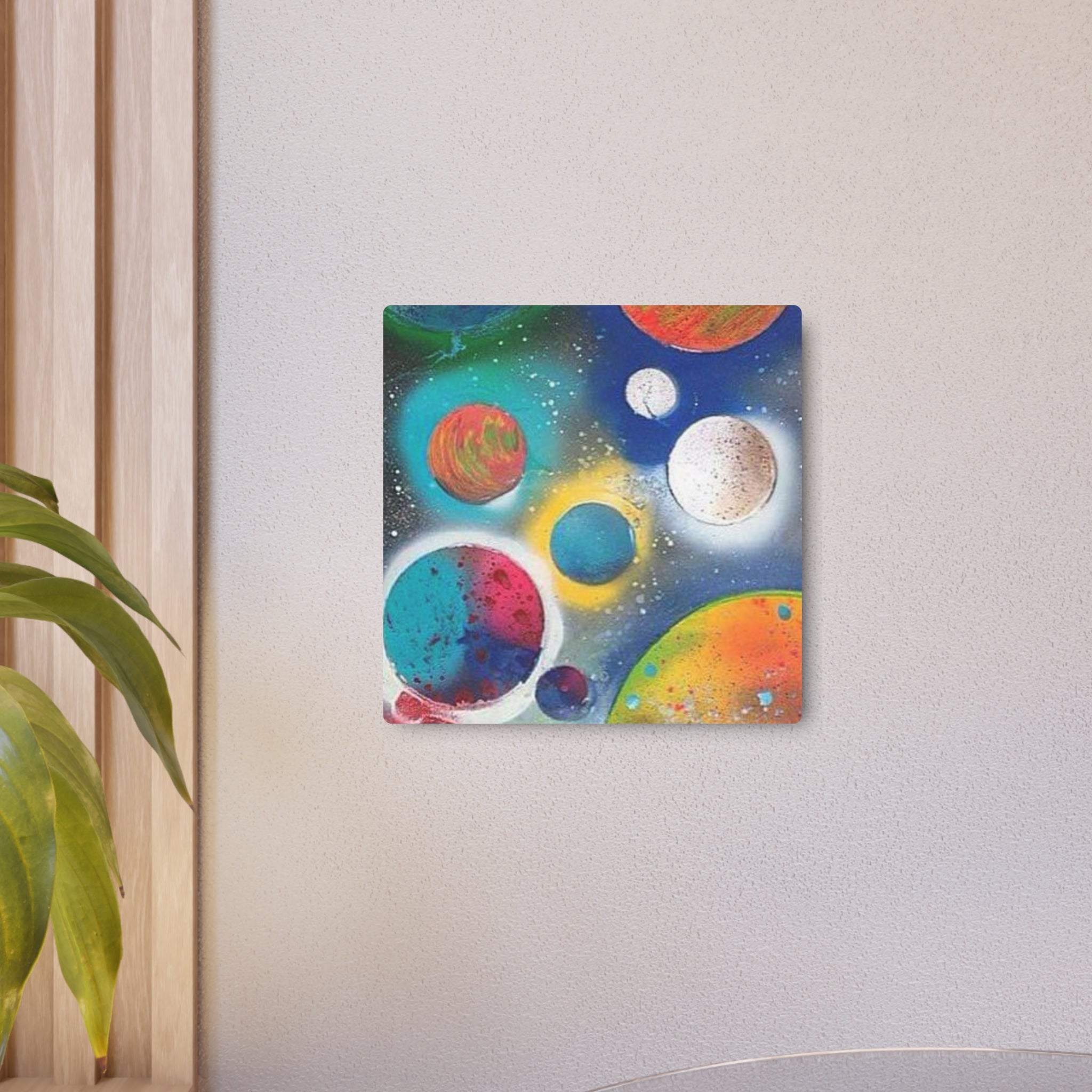 Galaxy Planets Metal Art Sign