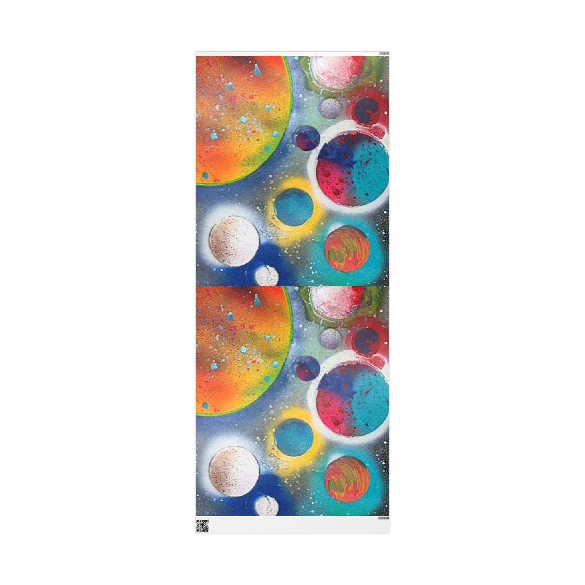 Galaxy Planets Print Wrapping Paper